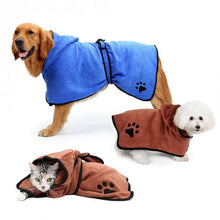 Load image into Gallery viewer, Dog Bathrobe Quick Dry Pet Dog Bath Towel for Small Medium Large Microfiber Warm Dog Clothes Paw Grooming Pet Drying Towel
